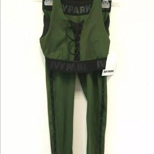 IVY PARK Green Sports Bra & Legging Set XS NWT